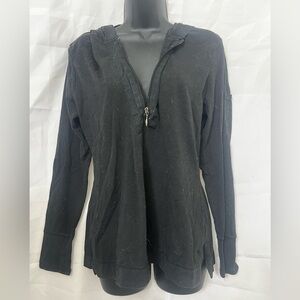Danskin Black Athletic Hooded Pullover Top